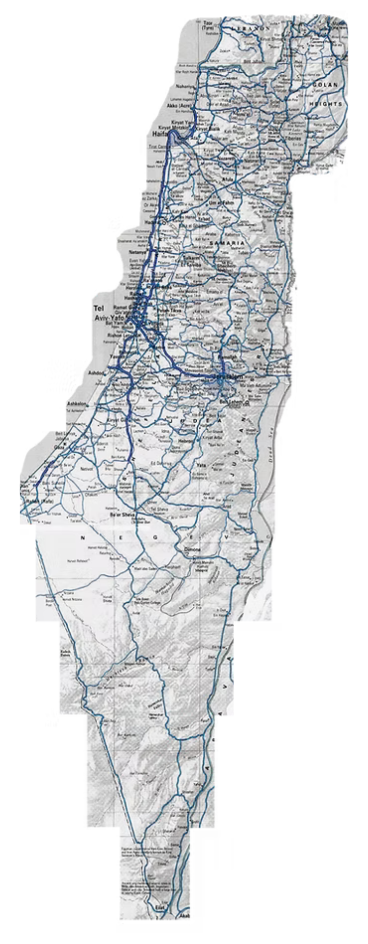 Cut out Map of Israel