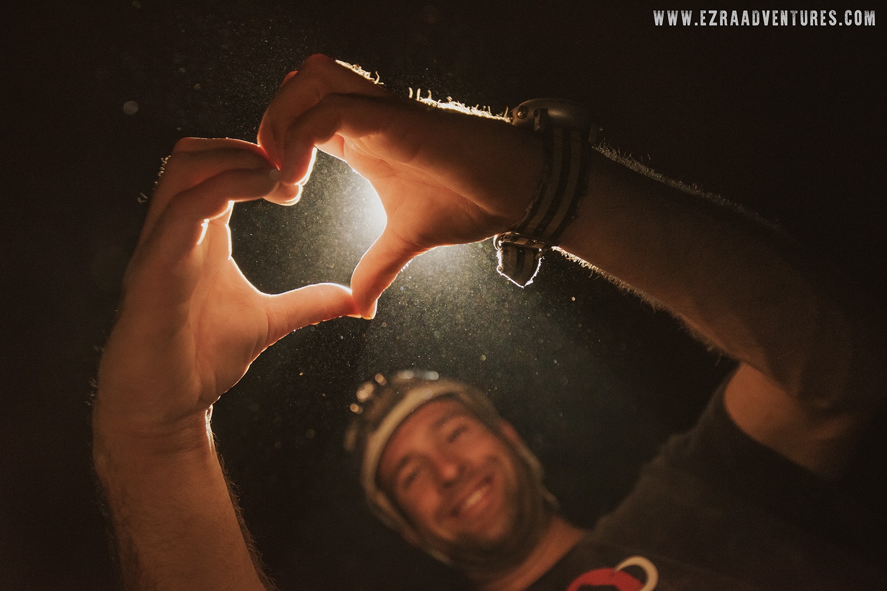 heart hands to his wife