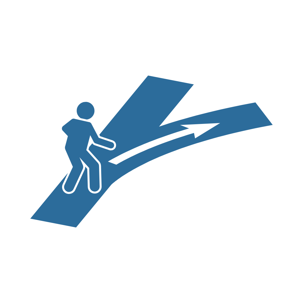 Image of a fork in the road and man making a different decision